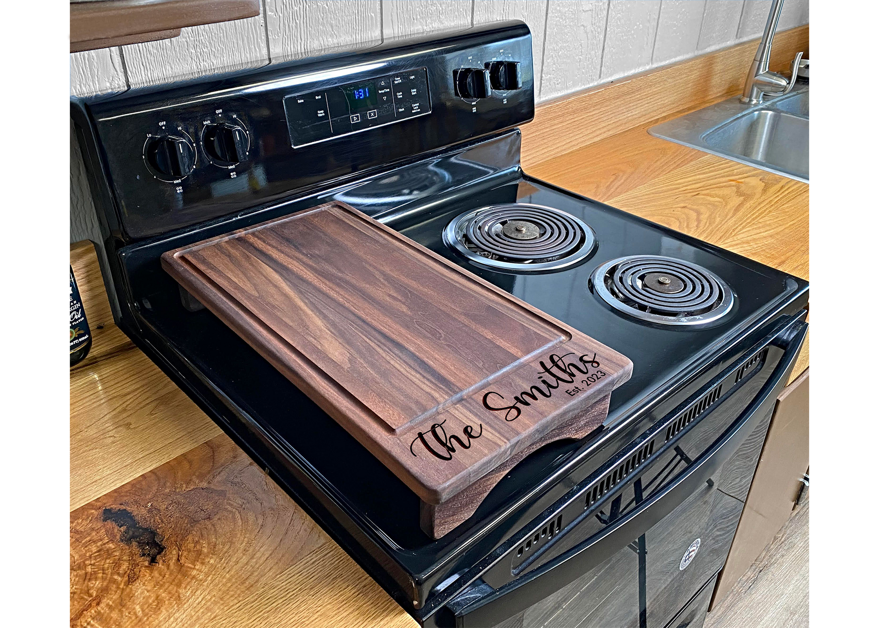 Hardwood Black Walnut Noodle Board Food Safe Stove Cover Customizable  Engraved Cutting Board No Stain All Natural Walnut -  Singapore