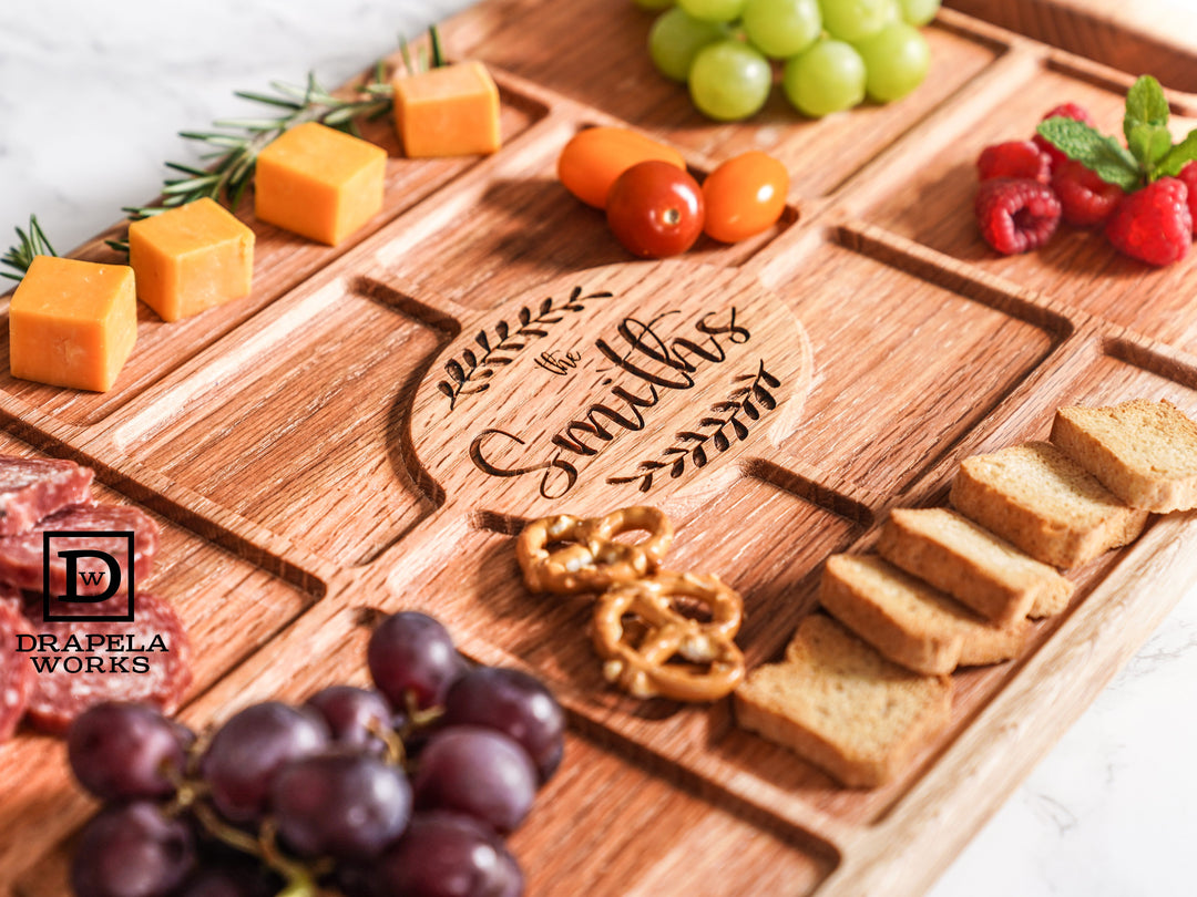 Handmade Red 2024 Oak Charcuterie Board